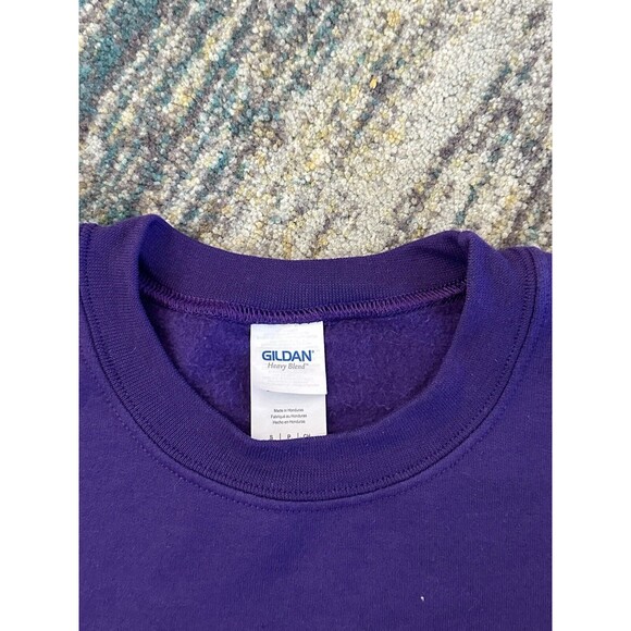 Gildan VTG Crewneck Graphic Sweatshirt Adult Small Purple Neon Lettering DOPE - Picture 6 of 10